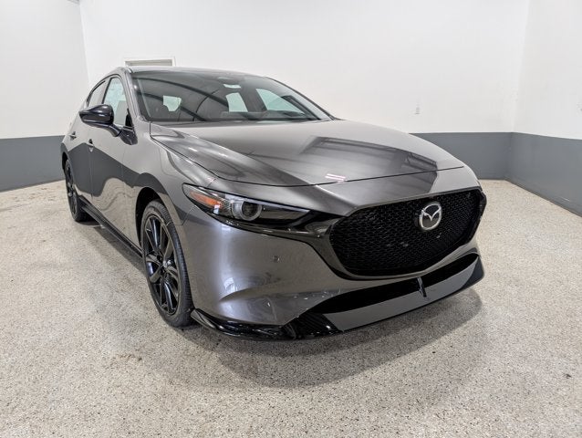 2026 Mazda Mazda3 Hatchback 2.5 Turbo Premium Plus AWD in Machine Gray Metallic — front three-quarter view