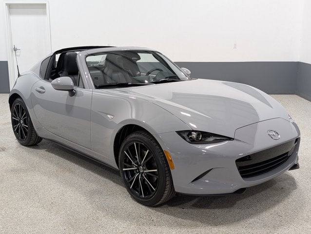 2026 Mazda Mazda MX-5 Miata RF Grand Touring in Aero Gray Metallic — front three-quarter view