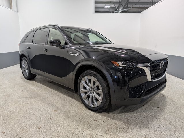 2026 Mazda Mazda CX-90 3.3 Turbo Preferred AWD in Jet Black Mica — front three-quarter view