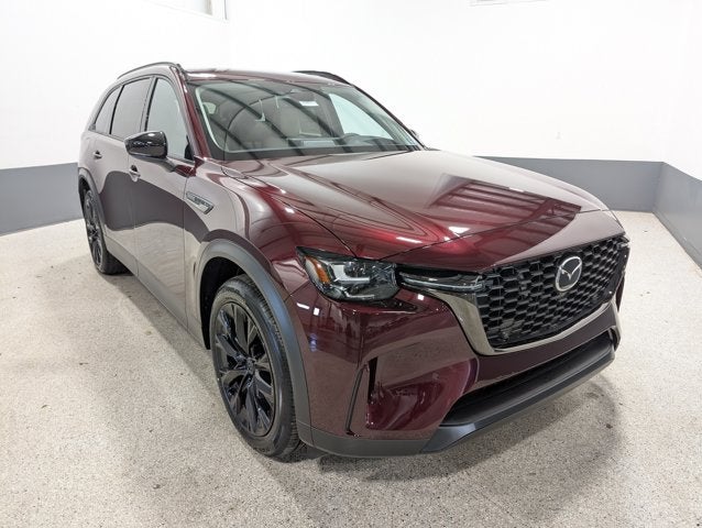 2026 Mazda Mazda CX-90 Plug-In Hybrid Premium Sport AWD in Artisan Red Premium — front three-quarter view