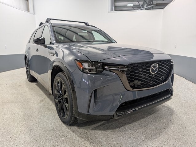 2026 Mazda Mazda CX-90 3.3 Turbo S Premium Sport AWD in Polymetal Gray Metallic — front three-quarter view
