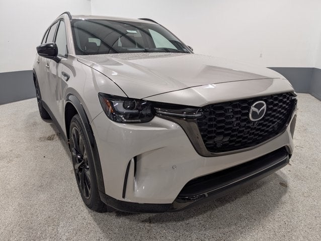 2026 Mazda Mazda CX-90 3.3 Turbo S Premium Sport AWD in Platinum Quartz Metallic — front three-quarter view